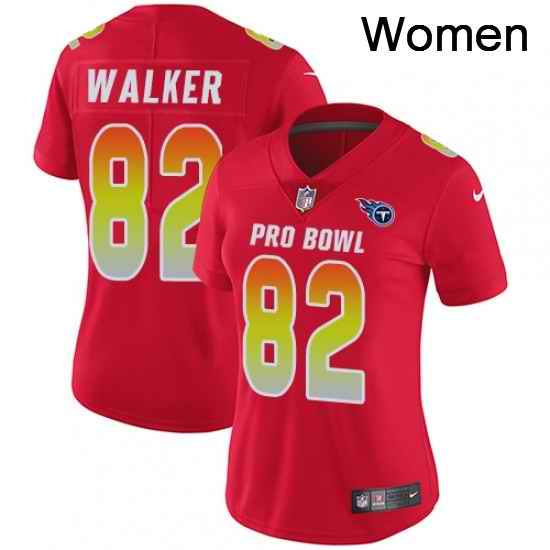 Womens Nike Tennessee Titans 82 Delanie Walker Limited Red 2018 Pro Bowl NFL Jersey